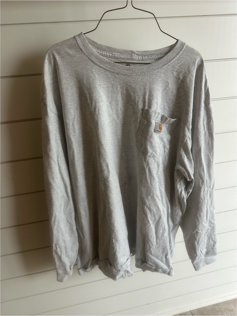 Carhartt Heather Gray Long Sleeve Pocket Tee - XL